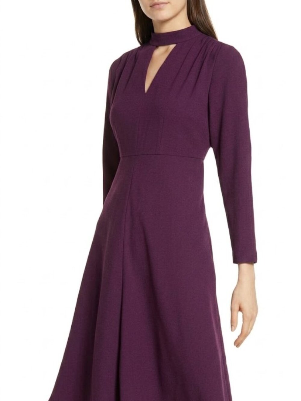 LEWIT Crepe A-Line Midi Dress Rich Plum Size 4 BRAND NEW!